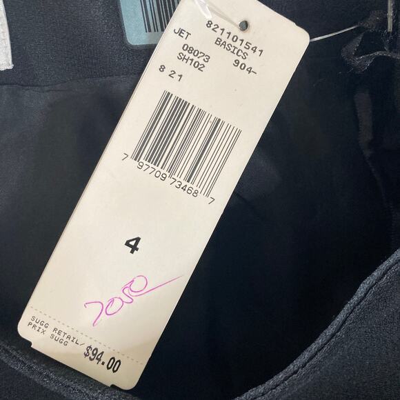 Jones NY Pencil Skirt Womens 4 Black Side Slit Front Career Workwear Casual New - Picture 7 of 13